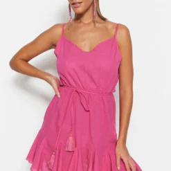 Trendyol Vrouwen Standaard Mouw V-hals A-lijn Jurk -Trendy Meid Verkoop 769x1200 4