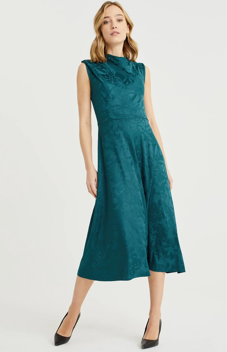 WE Fashion Dames Jurk Met Jacquard Dessin 2 WE Fashion Dames Jurk Met Jacquard Dessin - Afbeelding 2