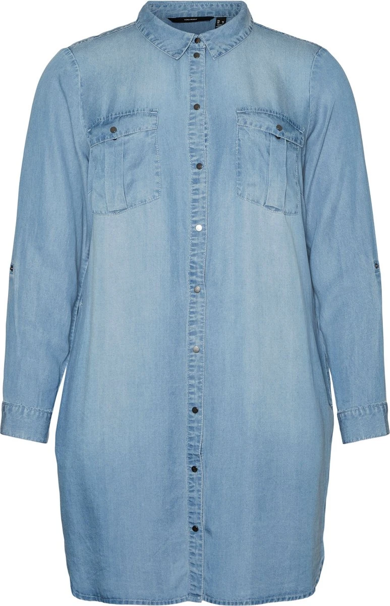 VERO MODA VMSILA LS SHORT DRESS MIX GA CURVE NOOS Dames Jurk - Maat 50