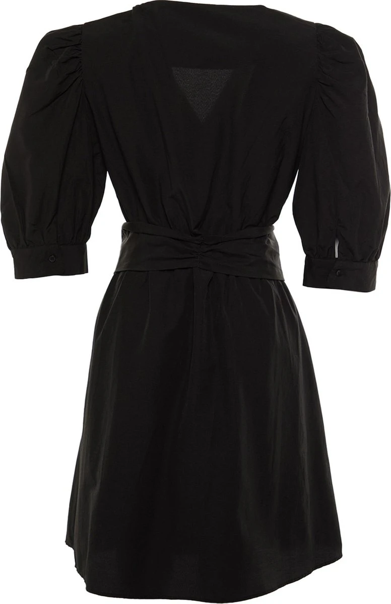 Trendyol Vrouwen Gepofte/ruche Mouw V-hals Omslag Plus Size Jurk 8 Trendyol Vrouwen Gepofte/ruche Mouw V-hals Omslag Plus Size Jurk - Afbeelding 8