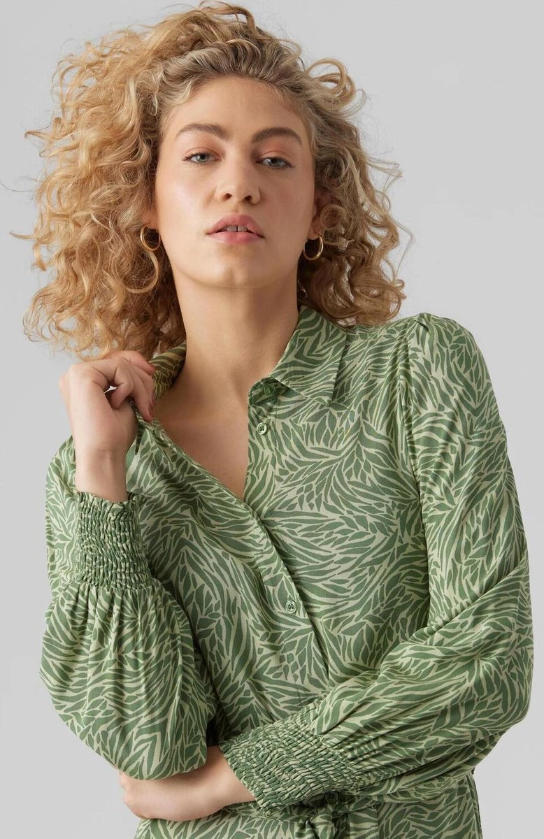 Vero Moda Jurk Vmsara Ls Calf Shirt Dress Wvn 10282451 Reseda/sara Dames Maat - XL 5 Vero Moda Jurk Vmsara Ls Calf Shirt Dress Wvn 10282451 Reseda/sara Dames Maat - XL - Afbeelding 5