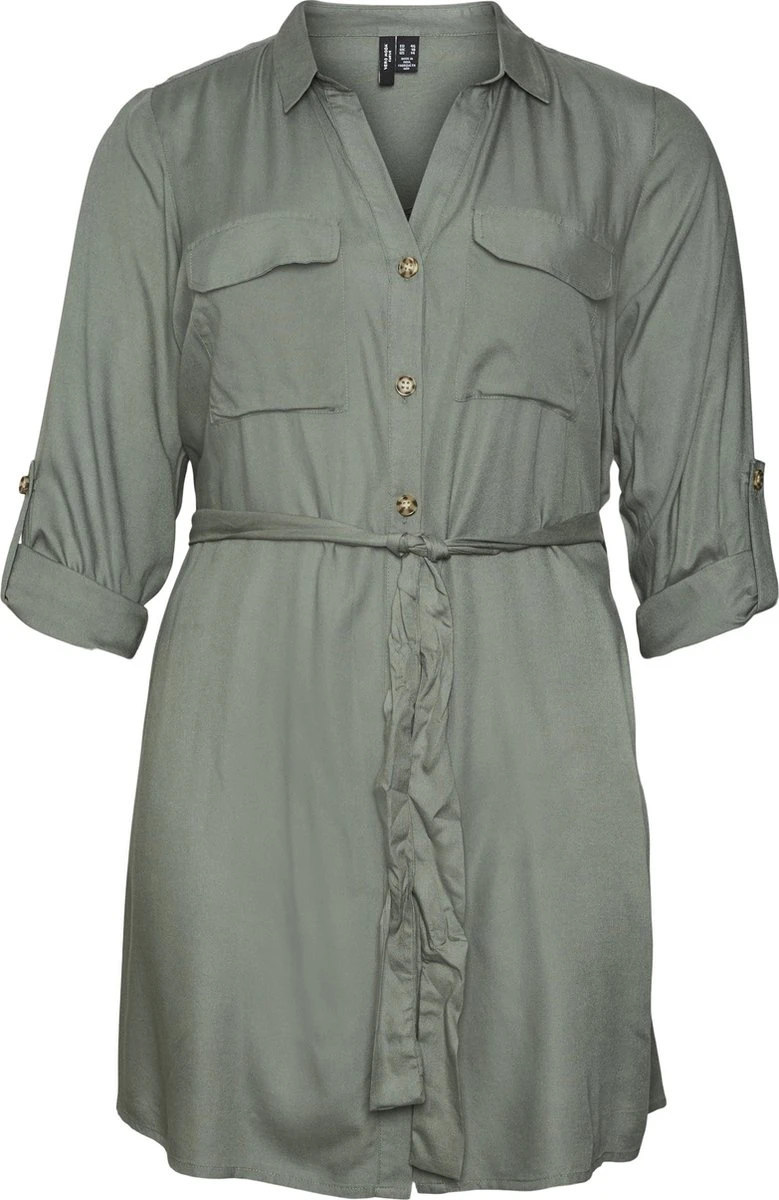 VERO MODA VMBUMPY L/S SHIRT DRESS WVN CURVE NOOS Dames Jurk - Maat 44 1 VERO MODA VMBUMPY L/S SHIRT DRESS WVN CURVE NOOS Dames Jurk - Maat 44
