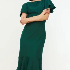 Trendyol Vrouwen Fluit Mouw Boothals Omslag Jurk -Trendy Meid Verkoop 781x1200