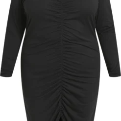 EVOKED VILA VILUANA V-NECK L/S MIDI DRESS/CUR Dames Jurk - Maat 50