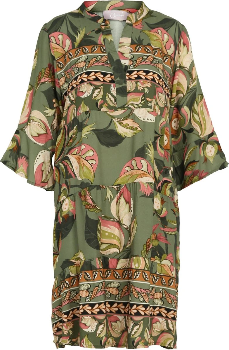 Cassis Korte Jurk In Viscose Met Etnisch Motief 7 Cassis Korte Jurk In Viscose Met Etnisch Motief - Afbeelding 7