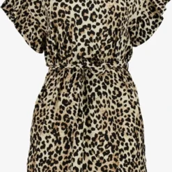 TwoDay Dames Jurk Met Luipaardprint - Bruin - Maat XL