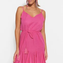 Trendyol Vrouwen Standaard Mouw V-hals A-lijn Jurk -Trendy Meid Verkoop 796x1200 6