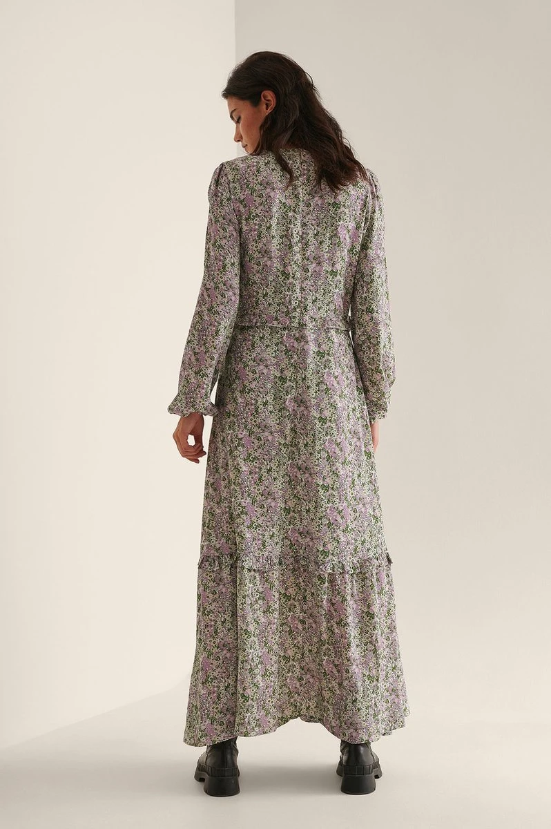 Na-kd Maxi-jurk Met Ballonmouwen En Ruches- Maat EU 40 2 Na-kd Maxi-jurk Met Ballonmouwen En Ruches- Maat EU 40 - Afbeelding 2