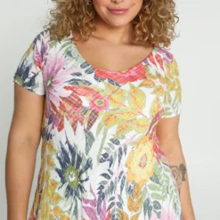 Paprika Korte, Katoenen Jurk Met Bloemenmotief -Trendy Meid Verkoop 799x1200 107