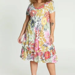 Paprika Korte, Katoenen Jurk Met Bloemenmotief -Trendy Meid Verkoop 799x1200 108