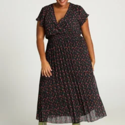 Paprika Lange Plisséjurk Met Tulpenmotief -Trendy Meid Verkoop 799x1200 174