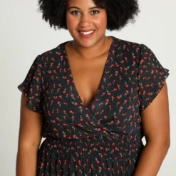 Paprika Lange Plisséjurk Met Tulpenmotief -Trendy Meid Verkoop 799x1200 175