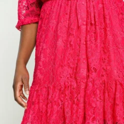 Paprika Korte, Effen Jurk Met Kant -Trendy Meid Verkoop 799x1200 193