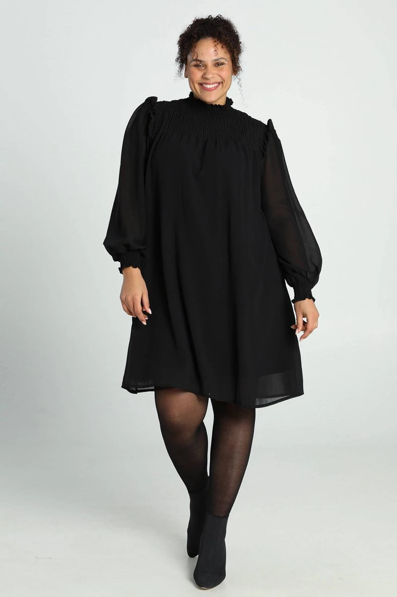 Paprika Korte, Effen Jurk In Voile Met Smokwerk 8 Paprika Korte, Effen Jurk In Voile Met Smokwerk - Afbeelding 8