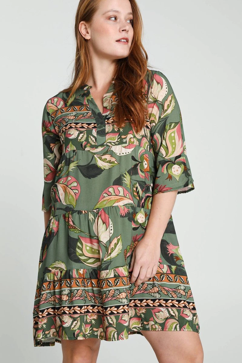 Cassis Korte Jurk In Viscose Met Etnisch Motief 1 Cassis Korte Jurk In Viscose Met Etnisch Motief