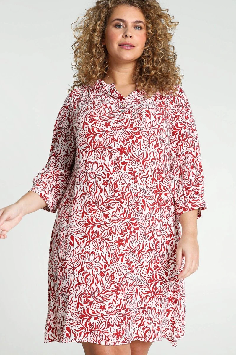 Paprika Korte Jurk In Viscose Met Bloemenmotief En Raglanmouwen 1 Paprika Korte Jurk In Viscose Met Bloemenmotief En Raglanmouwen