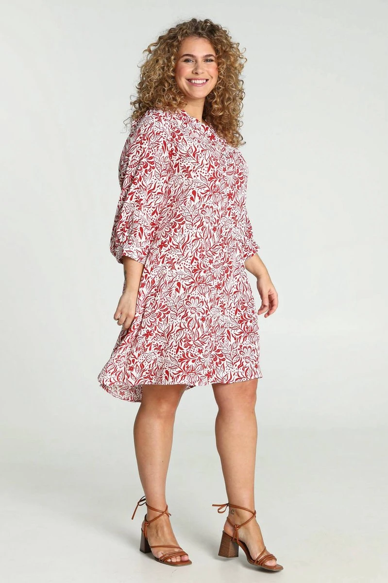 Paprika Korte Jurk In Viscose Met Bloemenmotief En Raglanmouwen 7 Paprika Korte Jurk In Viscose Met Bloemenmotief En Raglanmouwen - Afbeelding 7