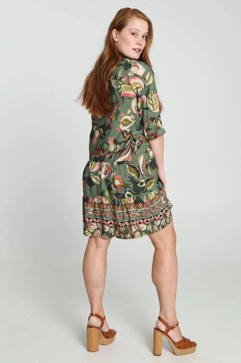 Cassis Korte Jurk In Viscose Met Etnisch Motief 3 Cassis Korte Jurk In Viscose Met Etnisch Motief - Afbeelding 3