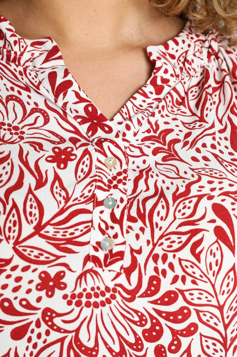 Paprika Korte Jurk In Viscose Met Bloemenmotief En Raglanmouwen 10 Paprika Korte Jurk In Viscose Met Bloemenmotief En Raglanmouwen - Afbeelding 10
