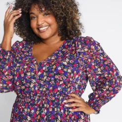 Paprika Halflange Jurk Met Geknoopte Kraag En Bloemetjesmotief -Trendy Meid Verkoop 799x1200 297