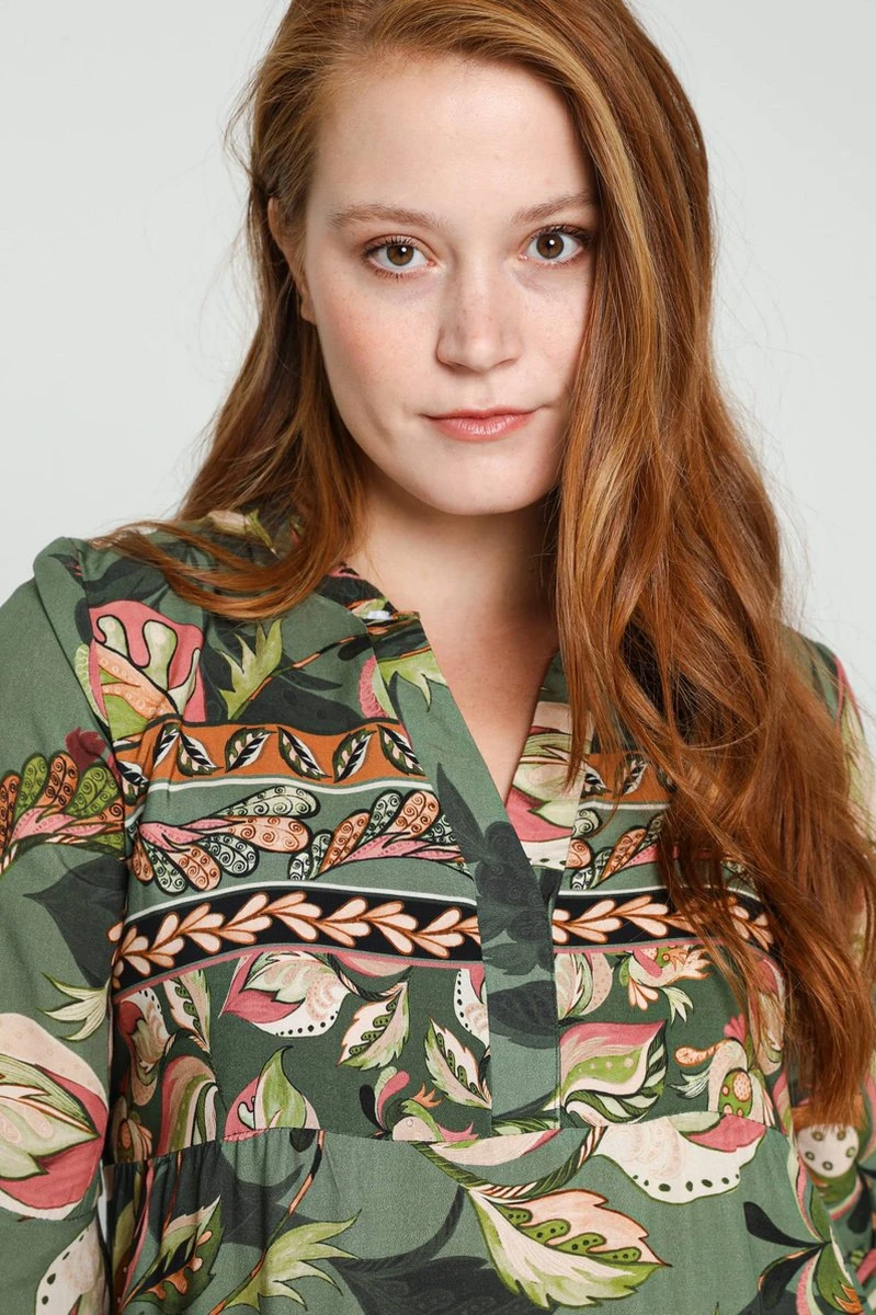 Cassis Korte Jurk In Viscose Met Etnisch Motief 4 Cassis Korte Jurk In Viscose Met Etnisch Motief - Afbeelding 4