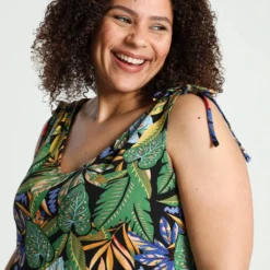 Paprika Lange Jurk In Viscose Met Hawai Print En Smalle Schouderbandjes -Trendy Meid Verkoop 799x1200 301