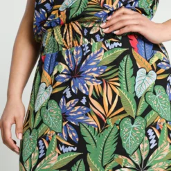 Paprika Lange Jurk In Viscose Met Hawai Print En Smalle Schouderbandjes -Trendy Meid Verkoop 799x1200 302