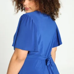 Paprika Korte, Effen Bow Jurk Met Smokwerk Op De Taille -Trendy Meid Verkoop 799x1200 315