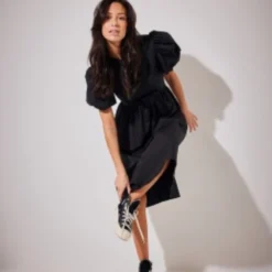 NA-KD Puff Sleeve Midi Dress Dames Jurk - Maat 40 -Trendy Meid Verkoop 799x1200 333