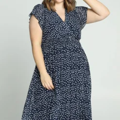 Paprika Lange Plisséjurk Met Hartjesmotief En Smokwerk