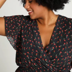 Paprika Lange Plisséjurk Met Tulpenmotief -Trendy Meid Verkoop 799x1200 74