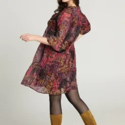 Cassis Korte, Wijde Jurk Met Bloemenmotief -Trendy Meid Verkoop 799x1200 82