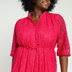 Paprika Korte, Effen Jurk Met Kant -Trendy Meid Verkoop 799x1200 9