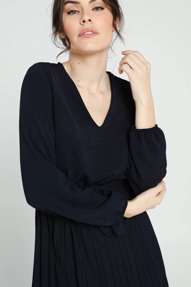 Cassis Lange, Effen Plisséjurk Met Riem 10 Cassis Lange, Effen Plisséjurk Met Riem - Afbeelding 10