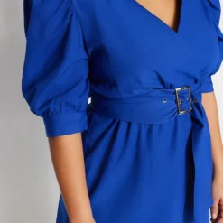 Trendyol Vrouwen Gepofte/ruche Mouw V-hals Omslag Grote Maten Jurk 14 Trendyol Vrouwen Gepofte/ruche Mouw V-hals Omslag Grote Maten Jurk -Trendy Meid Verkoop 800x1200 1011