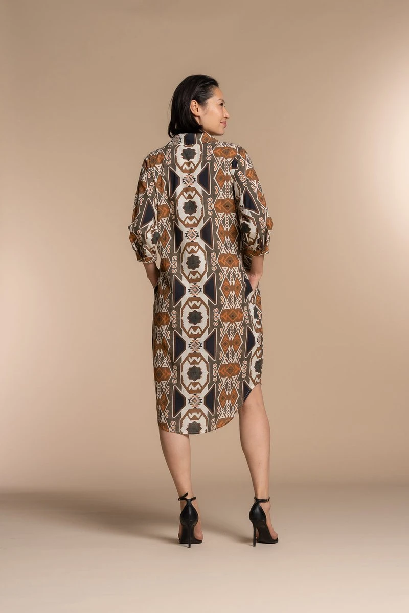 Geisha - Jurk - Bruin 4 Geisha - Jurk - Bruin - Afbeelding 4