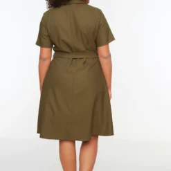 Trendyol Vrouwen Standaard Mouw Reverskraag Overhemdjurk Grote Maten Jurk -Trendy Meid Verkoop 800x1200 1036