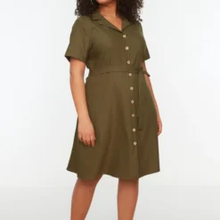 Trendyol Vrouwen Standaard Mouw Reverskraag Overhemdjurk Grote Maten Jurk -Trendy Meid Verkoop 800x1200 1039