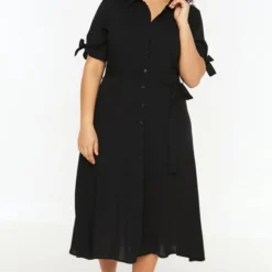 Trendyol Vrouwen Gepofte/ruche Mouw V-hals Basis Grote Maten Jurk 10 Trendyol Vrouwen Gepofte/ruche Mouw V-hals Basis Grote Maten Jurk -Trendy Meid Verkoop 800x1200 1042