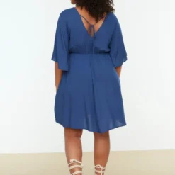 Trendyol Vrouwen Off-shoulder Cache-coeur Omslag Plus Size Jurk -Trendy Meid Verkoop 800x1200 1070