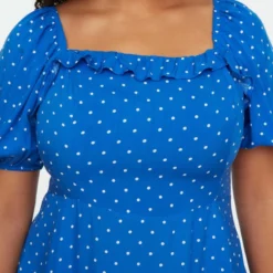 Trendyol Vrouwen Gepofte/ruche Mouw Vierkante Kraag A-lijn Plus Size Jurk 15 Trendyol Vrouwen Gepofte/ruche Mouw Vierkante Kraag A-lijn Plus Size Jurk -Trendy Meid Verkoop 800x1200 1087