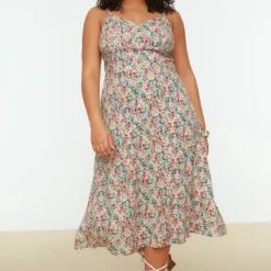 Trendyol Vrouwen Standaard Mouw V-hals Basis Grote Maten Jurk -Trendy Meid Verkoop 800x1200 1128