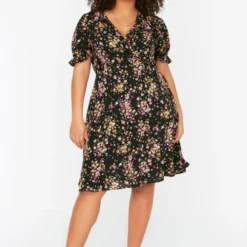 Trendyol Vrouwen Ballon Mouw V-hals A-lijn Plus Size Jurk 14 Trendyol Vrouwen Ballon Mouw V-hals A-lijn Plus Size Jurk -Trendy Meid Verkoop 800x1200 1145