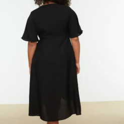 Trendyol Vrouwen Standaard Mouw V-hals Omslag Plus Size Jurk -Trendy Meid Verkoop 800x1200 1147