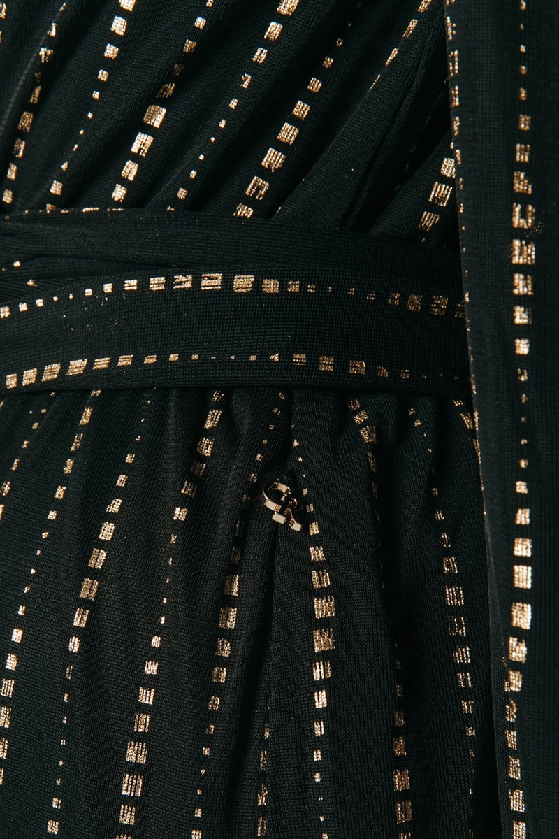 Colourful Rebel Lola Triangle Foil Longsleeve Maxi Wrap Dress Dames Jurk - Maat XS 3 Colourful Rebel Lola Triangle Foil Longsleeve Maxi Wrap Dress Dames Jurk - Maat XS - Afbeelding 3