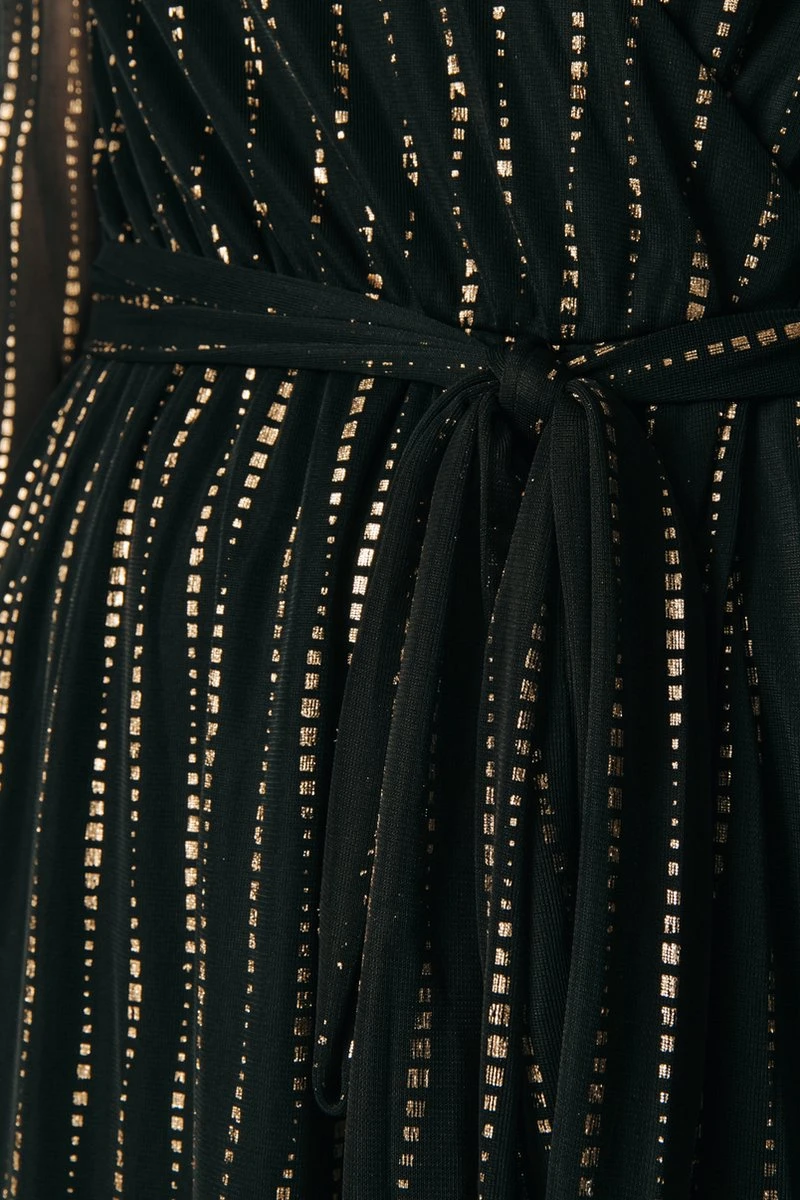 Colourful Rebel Lola Triangle Foil Longsleeve Maxi Wrap Dress Dames Jurk - Maat XS 10 Colourful Rebel Lola Triangle Foil Longsleeve Maxi Wrap Dress Dames Jurk - Maat XS - Afbeelding 10