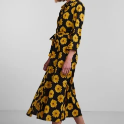 Pieces Jurk Pcjapril 3/4 Ankle Dress D2d Bc 17135407 Black/sunflower Dames Maat - S -Trendy Meid Verkoop 800x1200 1346