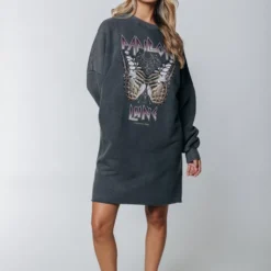 Colourful Rebel Revolution Jurk Grijs Dames - Loose Fit - Katoen - XS