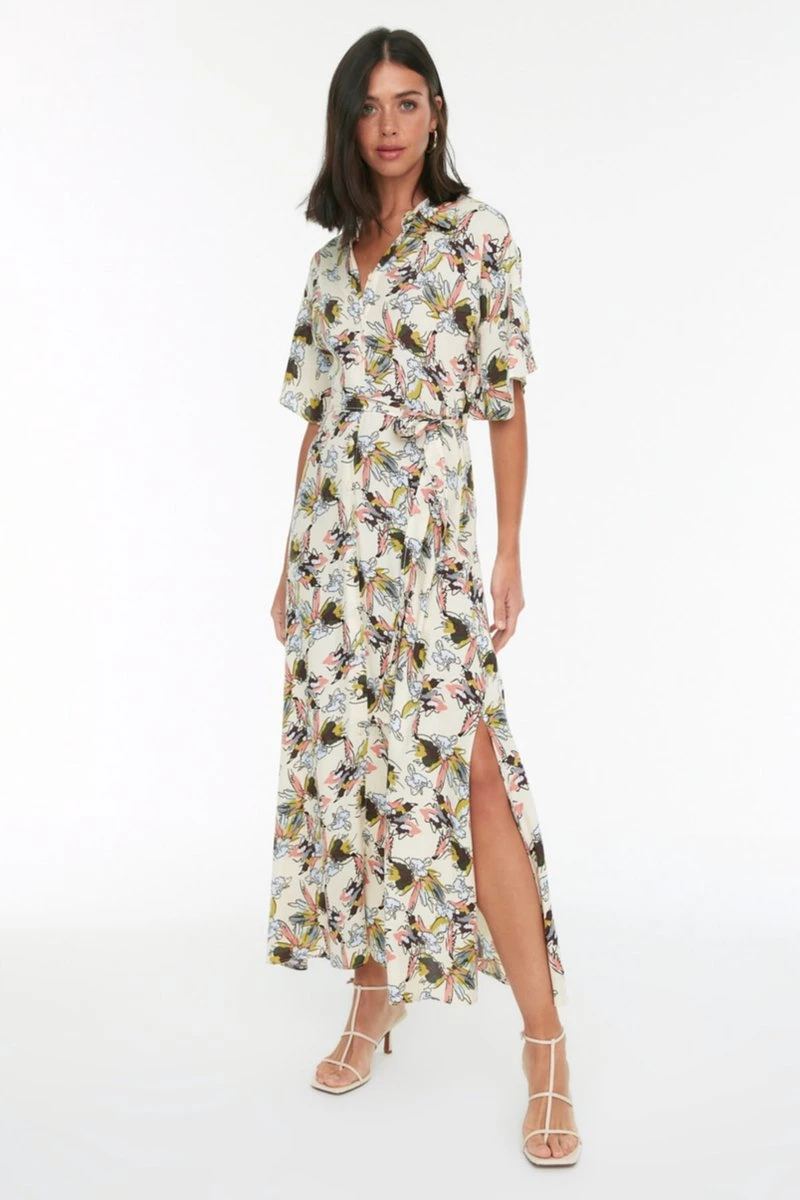 Trendyol Vrouwen Standaard Mouw Kraag Overhemdjurk Jurk 10 Trendyol Vrouwen Standaard Mouw Kraag Overhemdjurk Jurk - Afbeelding 10