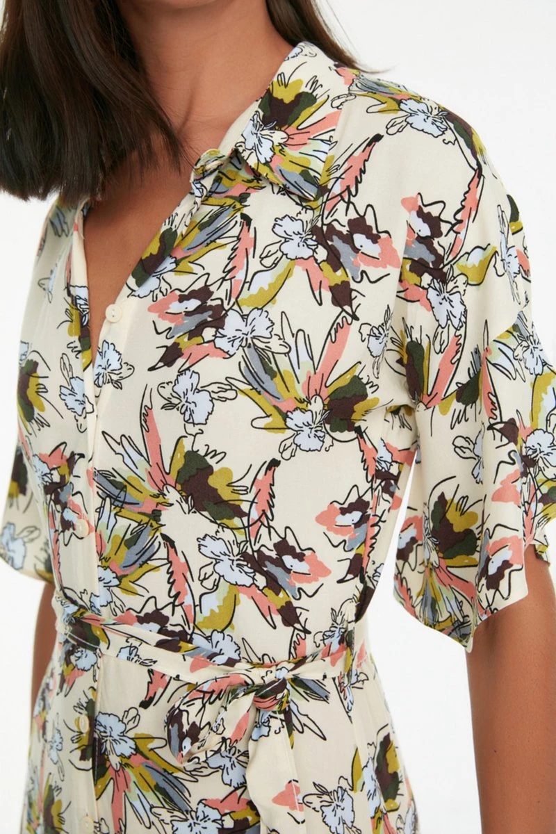 Trendyol Vrouwen Standaard Mouw Kraag Overhemdjurk Jurk 11 Trendyol Vrouwen Standaard Mouw Kraag Overhemdjurk Jurk - Afbeelding 11